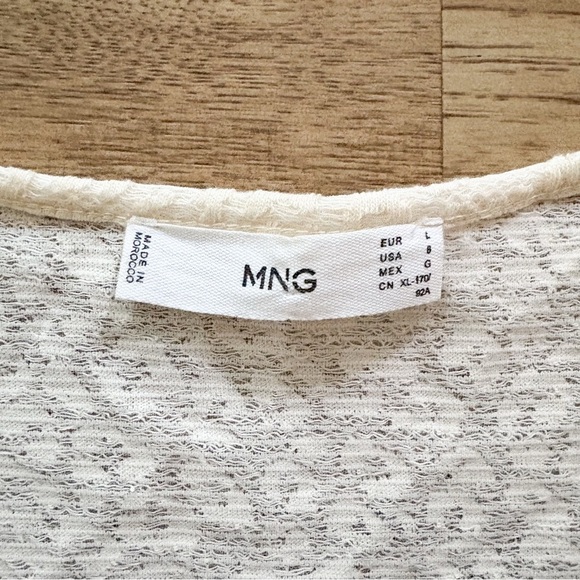 NWOT Mango Cream Floral Puff Sleeve Midi Dress. Size 8 Double lined. - Picture 7 of 7